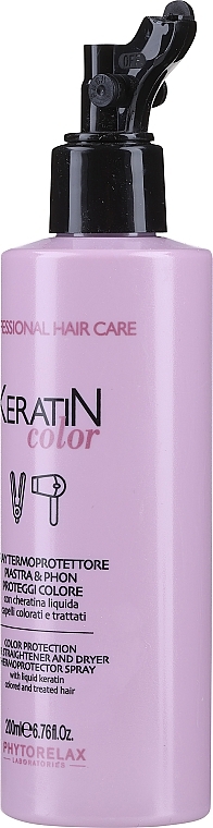 PRZECENA! Termoochronny spray do włosów - Phytorelax Laboratories Keratin Color Termoprotector Spray * — Zdjęcie N2