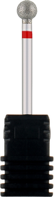 Frez diamentowy do paznokci, Balon, 801 001 050R 5mm, czerwone wycięcie - Tufi Profi Premium — Zdjęcie N1