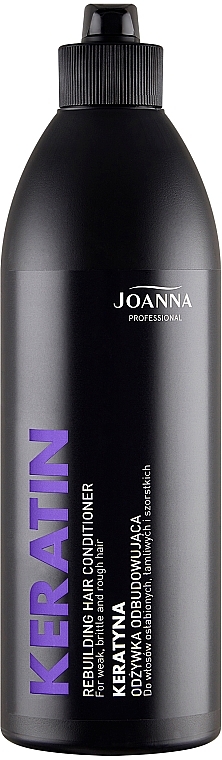 Odbudowująca odżywka do włosów osłabionych, łamliwych i szorstkich Keratyna - Joanna Professional