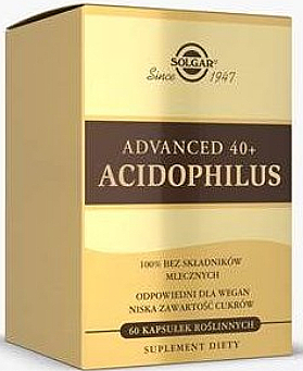 Probiotyk w kapsułkach wspierający florę jelitową - Solgar Advanced 40+ Acidophilus Food Supplement — Zdjęcie N4