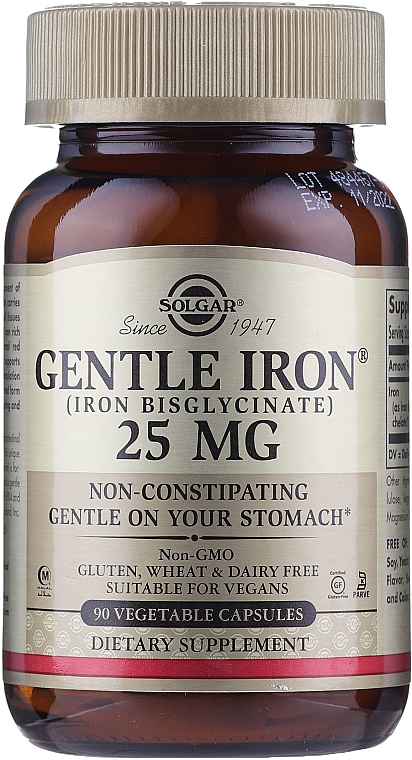 Suplement diety Żelazo 25 mg - Solgar Gentle Iron — Zdjęcie N1