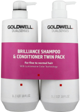 Kup Zestaw - Goldwell Dualsenses Color Brilliance Duo Pack Gift Set (shm/1000ml + cond/1000ml)