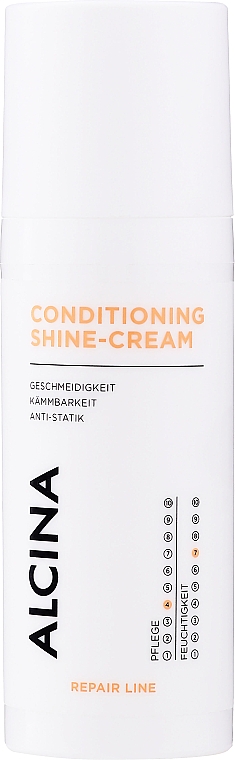 Krem pielęgnujący połysk do włosów porowatych i suchych - Alcina Hair Care Shine Conditioning Cream — Zdjęcie N1