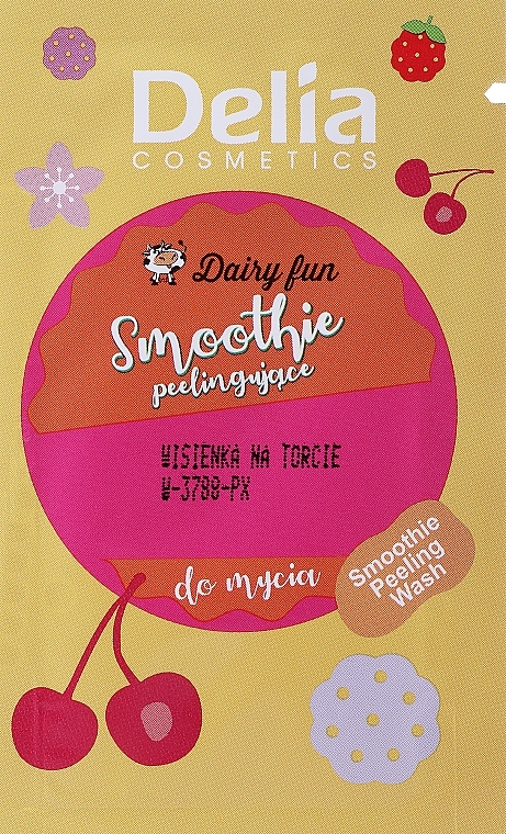 Smoothie peelingujące Wisienka na torcie - Delia Cosmetics Dairy Fun Peeling Smoothie Body Wash (próbka) — Zdjęcie N1