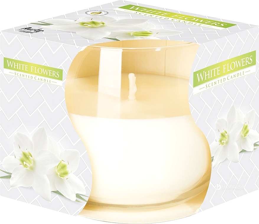 Świeca zapachowa w szkle Białe kwiaty - Bispol Scented Candle — Zdjęcie N1