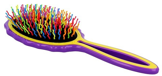 Szczotka do włosów, żółto-fioletowa - Twish Big Handy Hair Brush Violet-Yellow — Zdjęcie N1