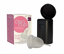Kup PRZECENA! Kubeczek menstruacyjny z pojemnikiem do dezynfekcji rozmiar 1 - Claripharm Claricup Menstrual Cup *