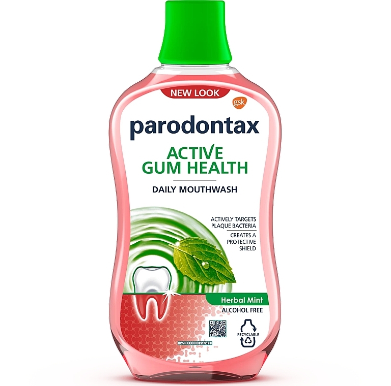 Płyn do płukania jamy ustnej - Parodontax Active Gum Health Herbal Mint Mouthwash — Zdjęcie N1