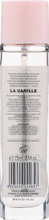 Bi-Es La Vanille - Perfumowany dezodorant w sprayu — Zdjęcie N2
