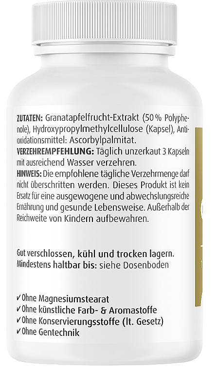 Kapsułki z ekstraktem z granatu, 500 mg - ZeinPharma — Zdjęcie N2