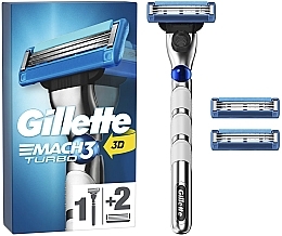 Maszynka do golenia z 3 wymiennymi wkładami - Gillette Mach 3 Turbo — Zdjęcie N2