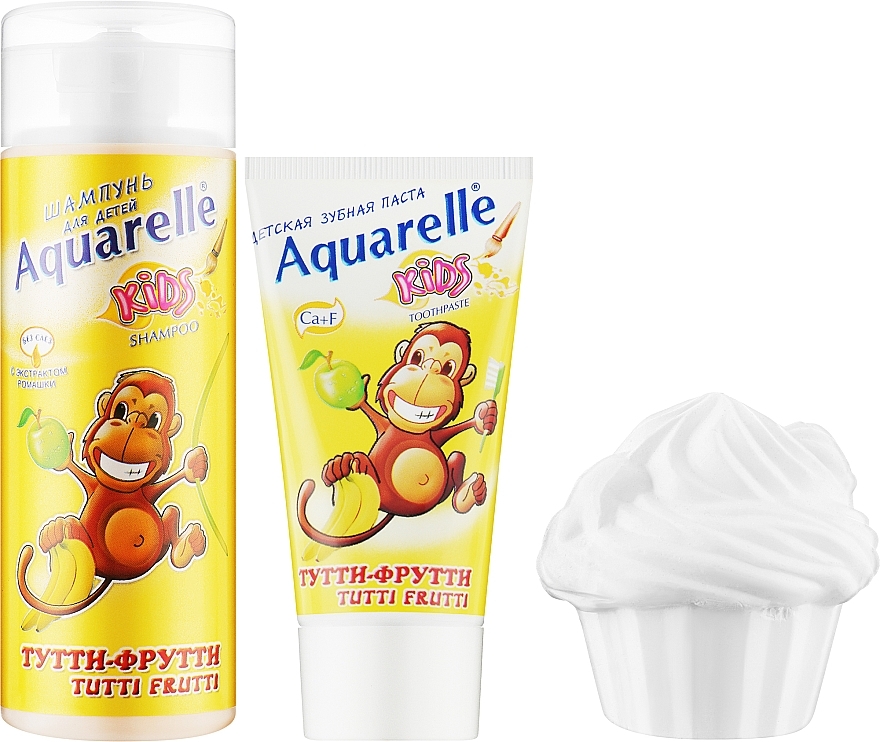 Zestaw prezentowy dla dzieci Tutti-frutti - Sts Cosmetics Aquerelle Kids (shmp/200ml + past/50ml + pazl) — Zdjęcie N2