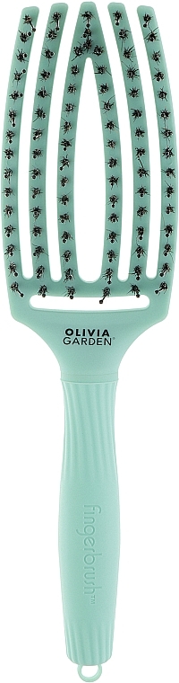 Szczotka do włosów, zielona - Olivia Garden Fingerbrush Combo Nineties Fizzy Mint — Zdjęcie N1