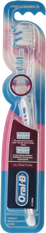 Ekstramiękka szczoteczka do zębów, niebieska - Oral-B Ultrathin Precision Gum Care Extra Soft — Zdjęcie N1
