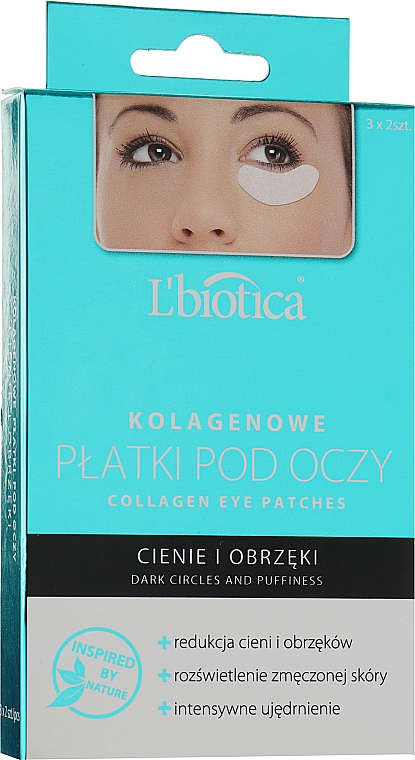 Kolagenowe płatki pod oczy Redukcja cieni i obrzęków - L'biotica — Zdjęcie N3