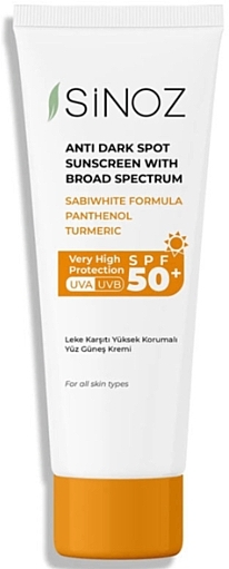 Przeciwzmarszczkowy krem ​​​​przeciwsłoneczny do twarzy z filtrem SPF 50 - Sinoz Anti Dark Spot Sunscreen SPF 50+ — Zdjęcie N1