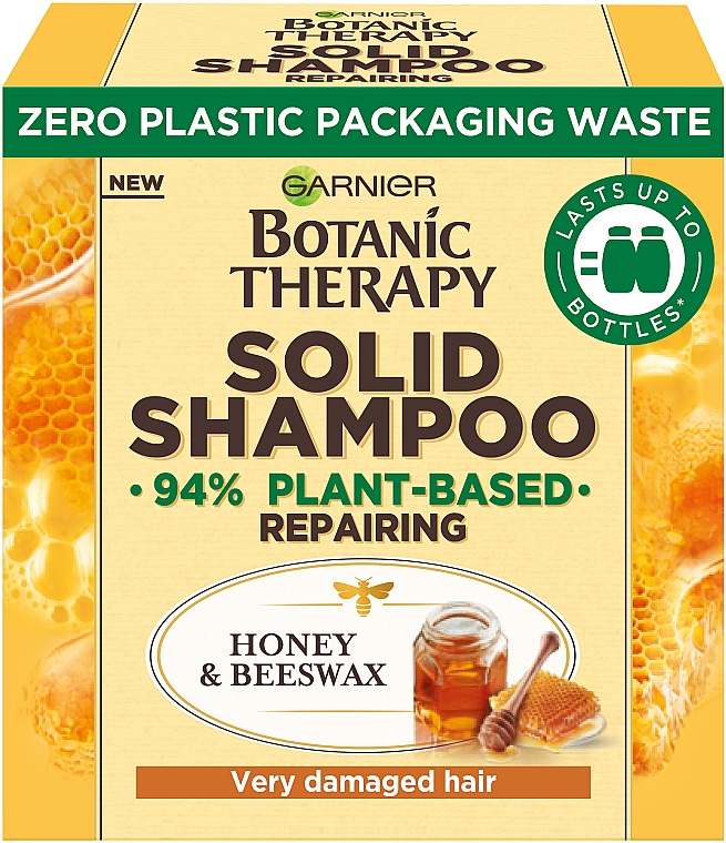 Szampon w kostce do bardzo zniszczonych, rozdwojonych końcówek Miód i wosk pszczeli - Garnier Botanic Therapy Solid Shampoo Honey & Beeswax — Zdjęcie N3