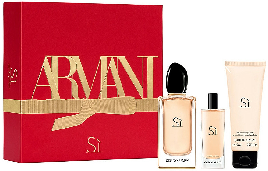 Giorgio Armani Si - Zestaw (edp 100 ml + edp 15 ml + b/lot 75 ml) — Zdjęcie N1