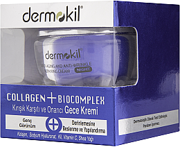 Przeciwzmarszczkowy i regenerujący krem na noc - Dermokil Collagen + Biocomplex Night Cream — Zdjęcie N1