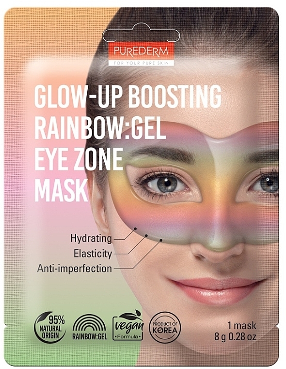 Żelowa maska do skóry wokół oczu - Purederm Glow-Up Boosting Rainbow Gel Eye Zone Mask — Zdjęcie N1