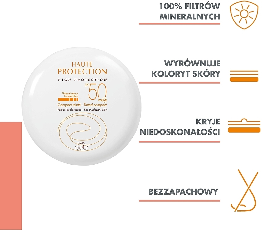 Ochronny podkład mineralny do skóry nadwrażliwej i alergicznej SPF 50 - Avène High Protection Tinted Compact — Zdjęcie N4