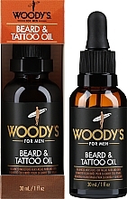 Olejek do brody i tatuażu - Woody's Beard & Tattoo Oil — Zdjęcie N2