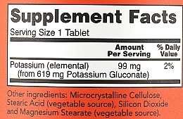 Potas, 99mg - Now Foods Potassium Gluconate — Zdjęcie N5