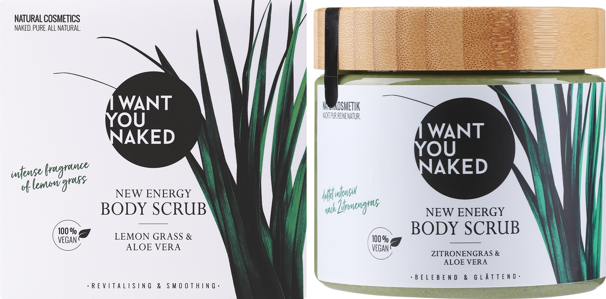 Peeling do ciała Lemon Grass & Aloe Vera - I Want You Naked New Energy Body Scrub — Zdjęcie 500 ml