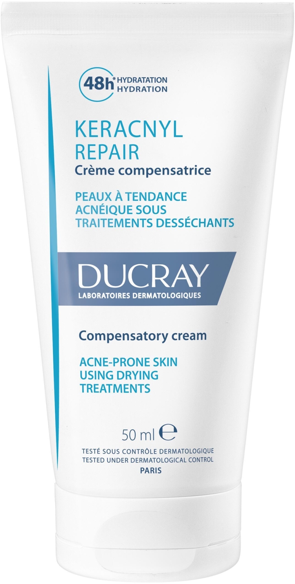 	Krem rewitalizujący do skóry trądzikowej po zabiegach kosmetycznych - Ducray Keracnyl Repair Compensatory Cream — Zdjęcie 50 ml