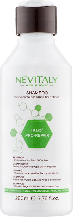 Szampon do włosów cienkich z kwasem hialuronowym - Nevitaly Ialo3 Pro-Repair Shampoo — Zdjęcie N1