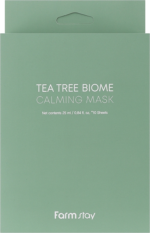 Kojąca maska ​​z ekstraktem z drzewa herbacianego - FarmStay Tea Tree Biome Calming Mask — Zdjęcie N1