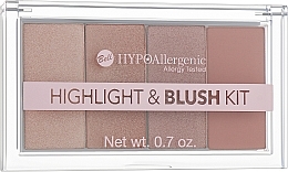 Hypoalergiczny zestaw rozświetlaczy i różu - Bell Hypoallergenic Highlight & Blush Kit — Zdjęcie N2