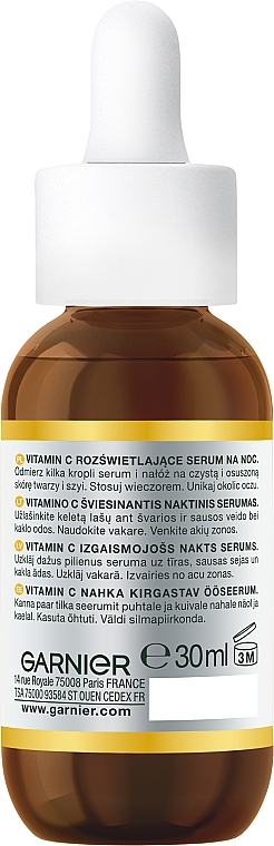 PRZECENA! Serum do twarzy na noc z witaminą C - Garnier Skin Naturals Vitamin C Serum * — Zdjęcie N3