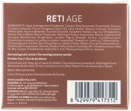 Przeciwstarzeniowy krem z retinolem do cery suchej - SesDerma Laboratories Reti Age Facial Antiaging Cream 3-Retinol System — Zdjęcie N3