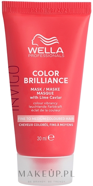 Maska do włosów farbowanych, normalnych i cienkich - Wella Professionals Invigo Color Brilliance Vibrant Color Mask — Zdjęcie 30 ml