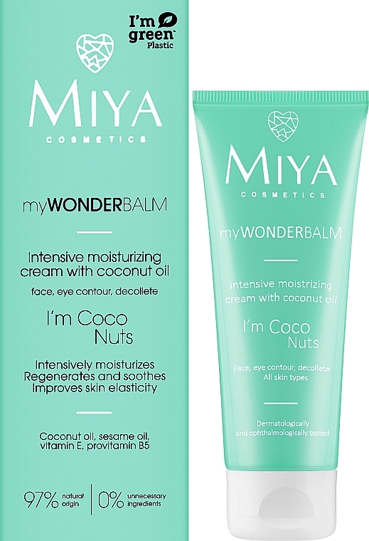 Intensywnie nawilżający krem do twarzy z olejem kokosowym - Miya Cosmetics MyWonder Balm I’m Coco Nuts Face Cream — Zdjęcie N2