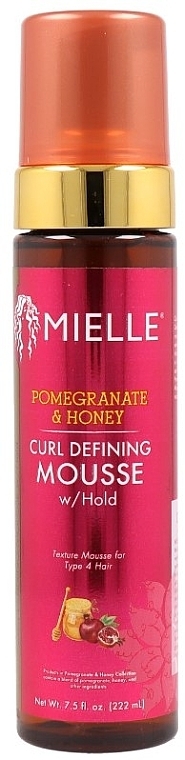 Pianka do włosów kręconych - Mielle Organics Pomegranate & Honey Curl Defining Mousse — Zdjęcie N1