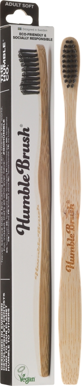 Miękka bambusowa szczoteczka do zębów, czarna - The Humble Co. Adult Soft Toothbrush Black