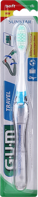 Szczoteczka do zębów Travel, miękka, niebieska - G.U.M Soft Toothbrush — Zdjęcie N1