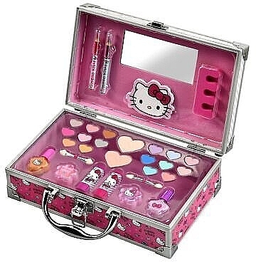 Zestaw kosmetyków dla dziewczynek, w etui - Lorenay Hello Kitty Aluminum Makeup Case Set — Zdjęcie N1