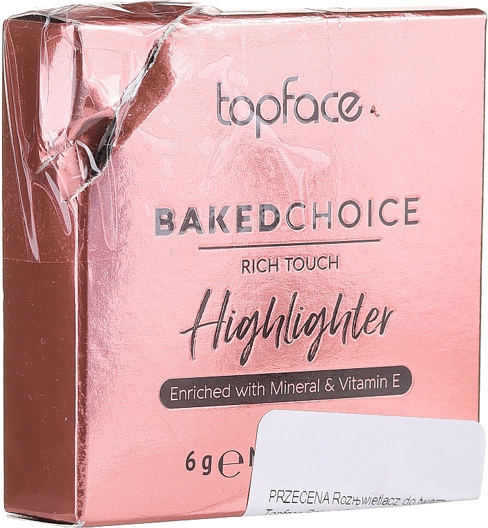 PRZECENA! Rozświetlacz do twarzy - Topface Baked Choice Rich Touch Highlighter * — Zdjęcie N1