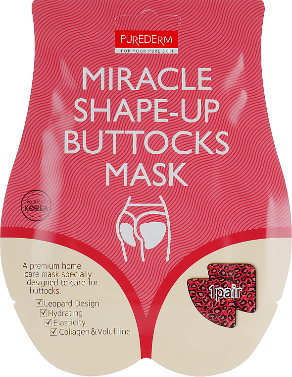 Maska do intensywnego liftingu pośladków - Purederm Miracle Shape-Up Buttocks Mask — фото N1