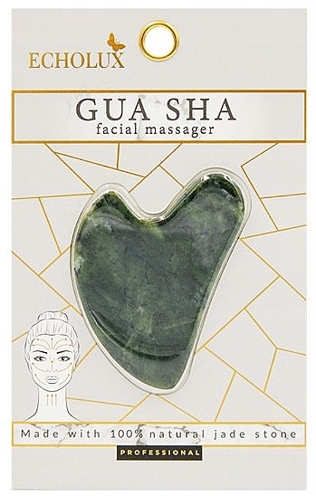 Masażer do twarzy Guasha, zielony jadeit - Echolux Gua Sha Facial Massager — Zdjęcie N1