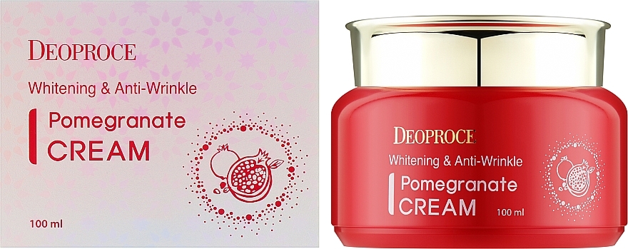 Przeciwstarzeniowy krem ​​do twarzy z ekstraktem z granatu - Deoproce Whitening & Anti-Wrinkle Pomegranate Cream — Zdjęcie N2