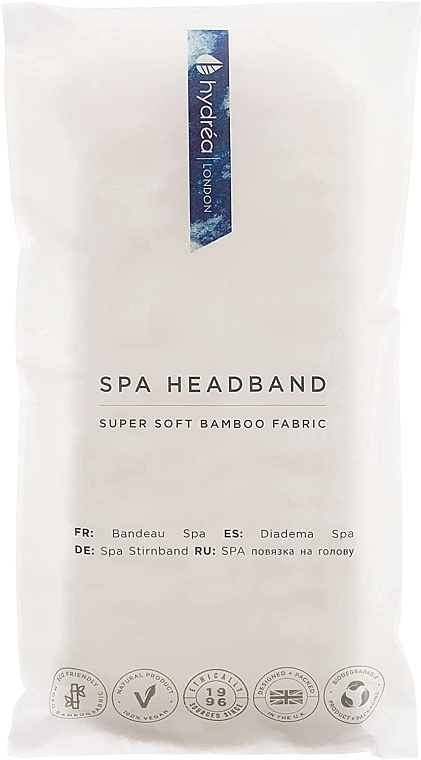 Bambusowa opaska do włosów, biała - Hydrea London Super Soft Bamboo HeadBand — Zdjęcie N2