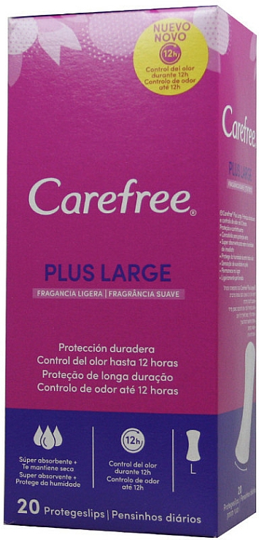 Wkładki higieniczne, 20 szt. - Carefree Plus Large — Zdjęcie N1