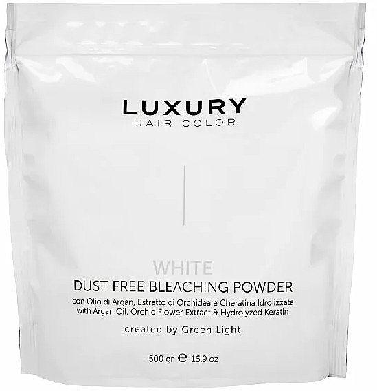 Rozjaśniający puder, biały - Green Light Luxury Hair Color White Dust Free Bleaching Powder — Zdjęcie N1