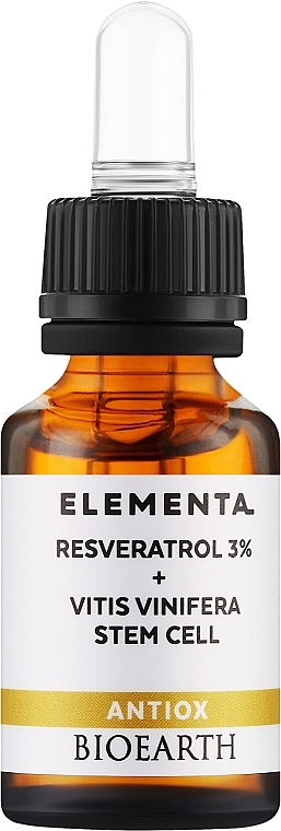 Antyoksydacyjne serum do twarzy - Bioearth Elementa Antiox Resveratrol 3% + Vitis Vinifera Stem Cell