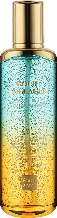 Tonizujące serum do twarzy z kolagenem i złotem - FarmStay Gold Collagen Nourishing 2 In 1 Serum Toner — Zdjęcie N1