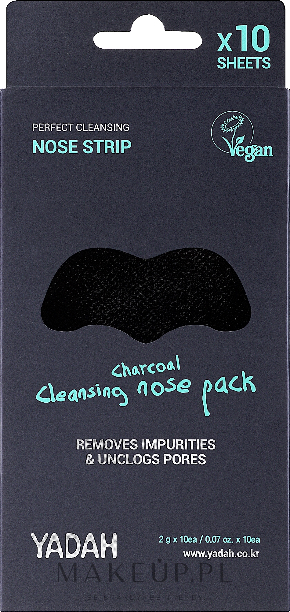Oczyszczający plaster na nos - Yadah Charcoal Cleansing Nose Pack — Zdjęcie 10 szt.